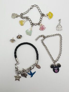 Disney Charm Bracelets and Jewelry Bundle